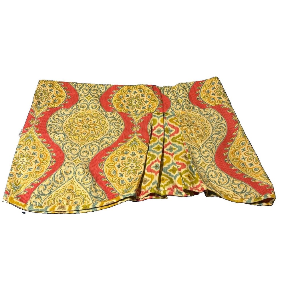 Waverly Home Classics Valance 50x20 Coral Teal Gold Medallion Pleated Window